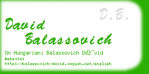 david balassovich business card